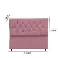 Cabeceira Estofada Cama Box Casal 140 Cm Aurora Suede Rosê - 3