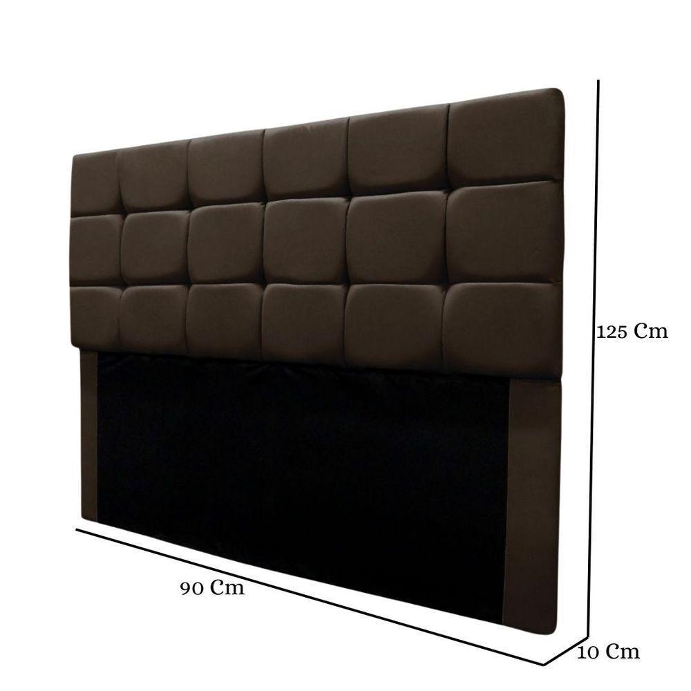 Cabeceira Cama Box Estofada Solteiro 90 Cm Bianca Suede Marrom - 3