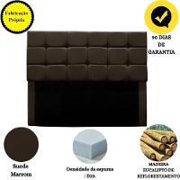 Cabeceira Cama Box Estofada Solteiro 90 Cm Bianca Suede Marrom