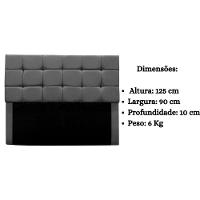 Cabeceira Cama Box Estofada Solteiro 90 Cm Bianca Suede Cinza - 8