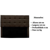 Cabeceira Estofada Cama Box Casal 140 Cm Bianca Suede Marrom - 8