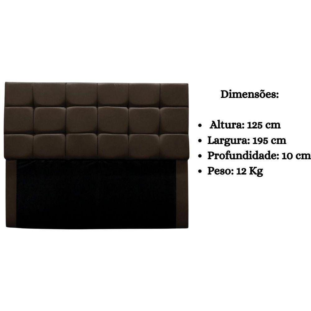 Cabeceira Cama Box Estofada King 195 Cm Ananda Suede Marrom - 6