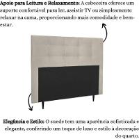 Cabeceira Estofada Cama Box Queen 160 Cm Milão Suede Suede Bege - 5