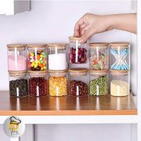 Pote De Vidro Hermético 1000ml 2 Unidade Tampa Bambu Vedação