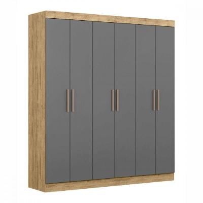 Guarda Roupa Paris Casal 6 Portas Capuccino Onix Maxel Cappuccino/onix