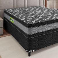 Cama Box Casal (box+ Colchão) De Espuma D33 Double Face 138x188x72cm Portobel Cinza Com Preto - 3