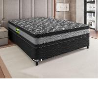 Cama Box Casal (box+ Colchão) De Espuma D33 Double Face 138x188x72cm Portobel Cinza Com Preto - 4
