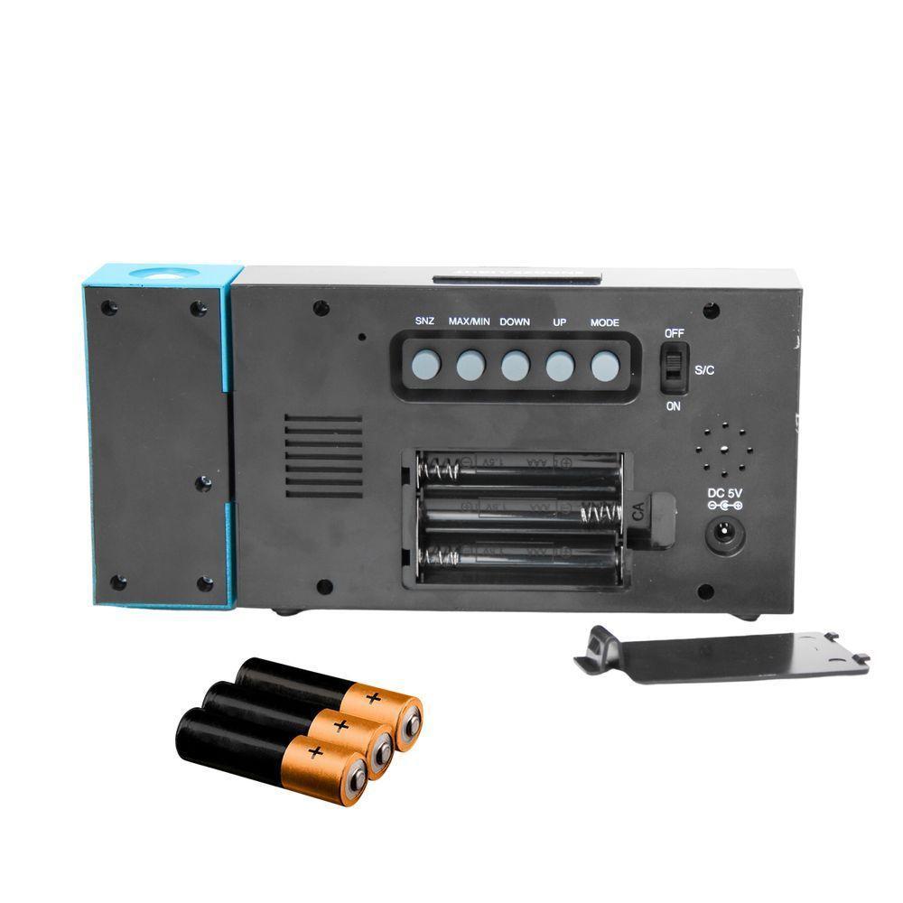 Relogio Alarme Led Despertador Portatil Com Projetor De Hora - 3