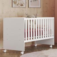 Berço Doce Sonho Reto Branco Com Rodízios E Colchão Baby Physical - Qmovi Branco - 2