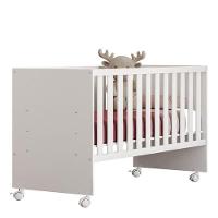 Berço Doce Sonho Reto Branco Com Rodízios E Colchão Baby Physical - Qmovi Branco - 3