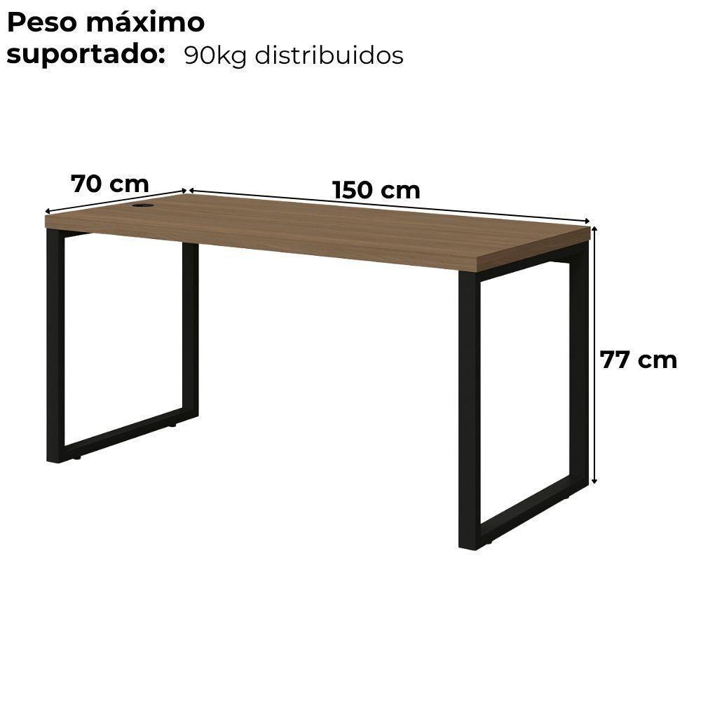 Mesa Escritorio 150 Cm Industrial Frame F150 Kappesberg Munique - 4