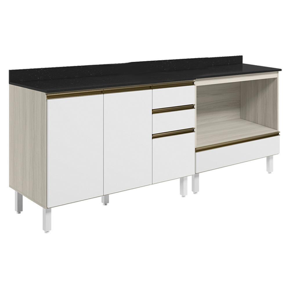 Balcao Com Tampo E Balcao Forno Mdf Kali Nicioli Bianco Toq Branco Uv - 1