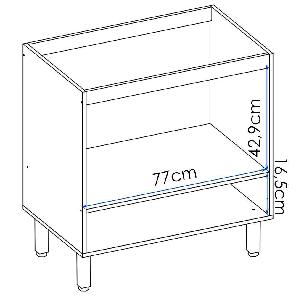 Balcao Com Tampo E Balcao Forno Mdf Kali Nicioli Bianco Toq Branco Uv - 10