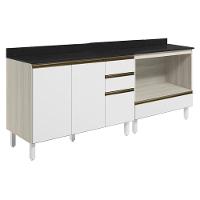 Balcao Com Tampo E Balcao Forno Mdf Kali Nicioli Bianco Toq Branco Uv - 1