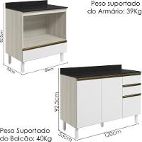 Balcao Com Tampo E Balcao Forno Mdf Kali Nicioli Bianco Toq Branco Uv - 8