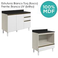Balcao Com Tampo E Balcao Forno Mdf Kali Nicioli Bianco Toq Branco Uv - 9