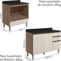 Balcao Com Tampo E Balcao Forno Mdf Kali Nicioli Carvalho Toq Bianco Toq - 6