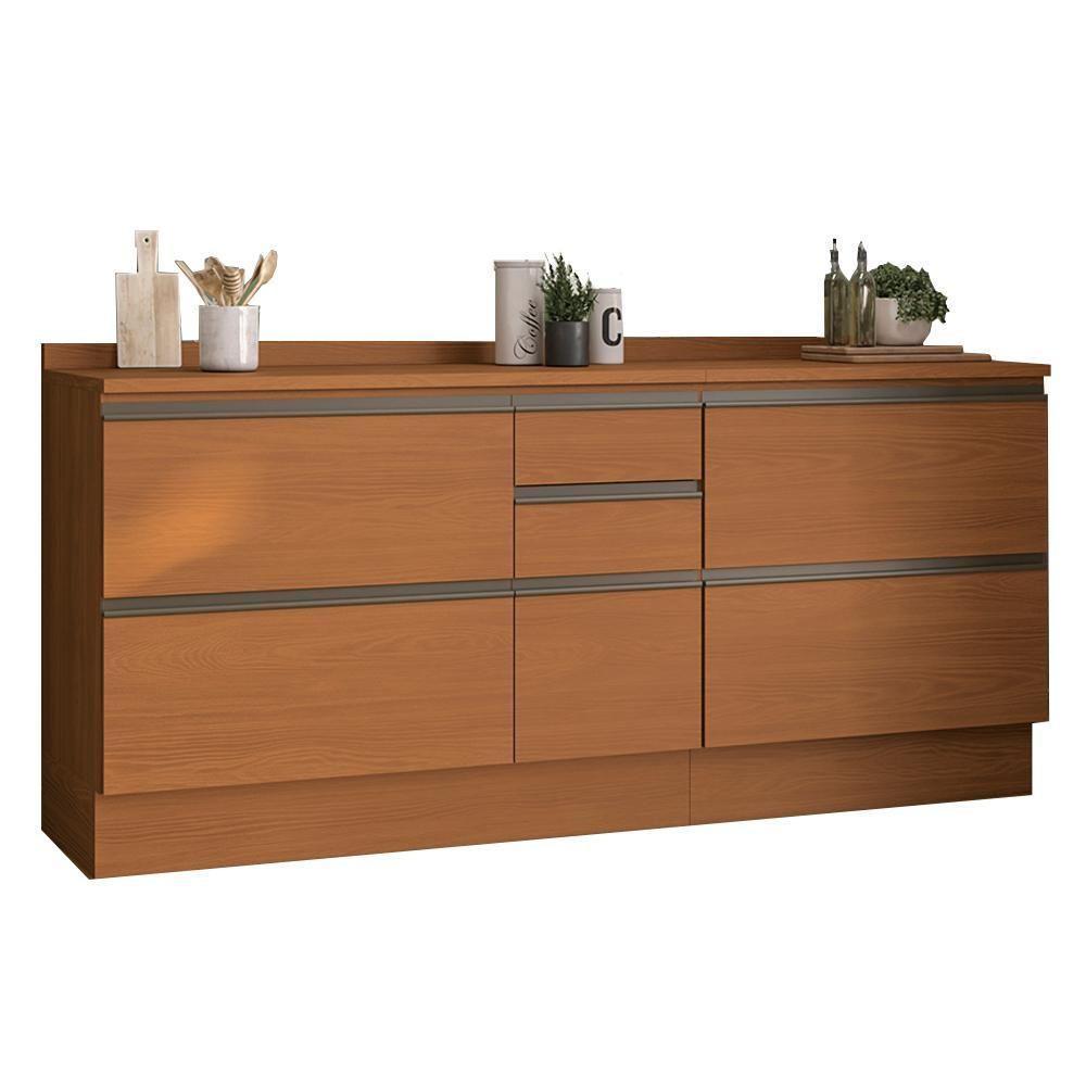 Balcao Com Tampo 120 Cm E Balcao Com Tampo 80 Cm Maxxi Kappesberg Canela - 1