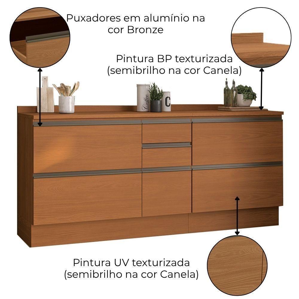 Balcao Com Tampo 120 Cm E Balcao Com Tampo 80 Cm Maxxi Kappesberg Canela - 3