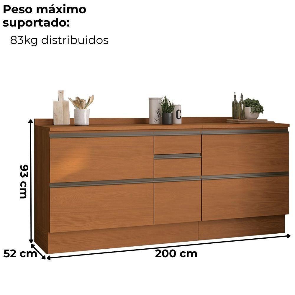 Balcao Com Tampo 120 Cm E Balcao Com Tampo 80 Cm Maxxi Kappesberg Canela - 4