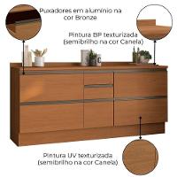 Balcao Com Tampo 120 Cm E Balcao Com Tampo 80 Cm Maxxi Kappesberg Canela - 3