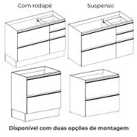 Balcao Com Tampo 120 Cm E Balcao Com Tampo 80 Cm Maxxi Kappesberg Canela - 6