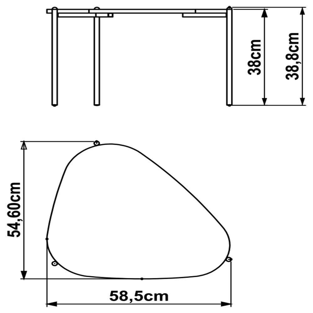 Mesa De Centro Organica Pe Metal Dourado Hanover 28015 Artesano - 5