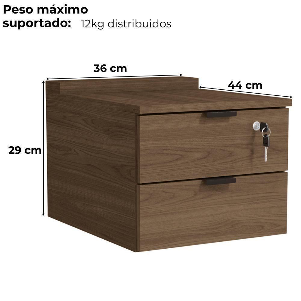 Gaveteiro De Mesa 2 Gavetas 36cm Frame F199 Munique - 4