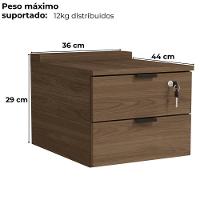 Gaveteiro De Mesa 2 Gavetas 36cm Frame F199 Munique