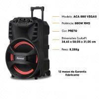 Caixa De Som Amvox Bluetooth ACA 880 Vegas Preto 880W RMS Bivolt - 3