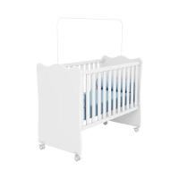 Jogo Quarto Infantil Cômoda E Berço Simples Certificado Pelo Inmetro Doce Sonho Branco - Qmovi - 2