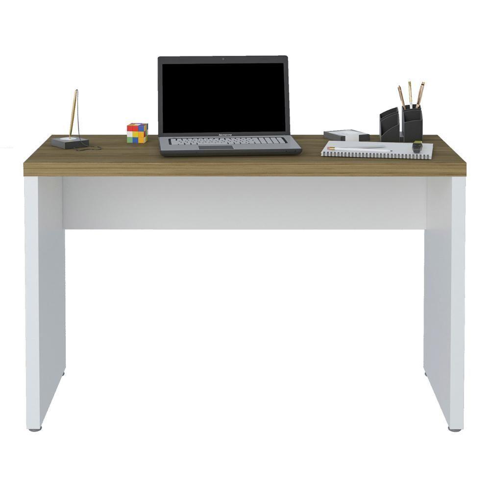 Mesa Para Escritório Home Office 120cm Cisne Olmo/branco A06 -mpozenato - 1