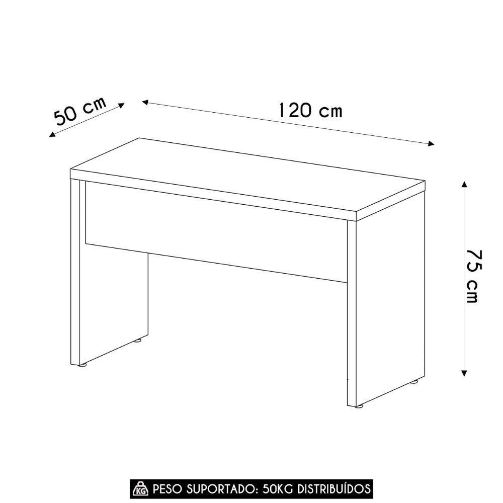 Mesa Para Escritório Home Office 120cm Cisne Olmo/branco A06 -mpozenato - 4