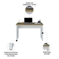 Mesa Para Escritório Home Office 120cm Cisne Olmo/branco A06 -mpozenato - 3