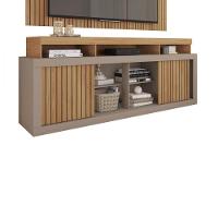 Rack Com Painel Para Tv Até 70 Polegadas New Oscar 1,80m Caemmun Buriti Ripado/ Fendi - 5