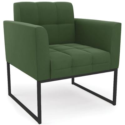 Poltrona Decorativa Ana Suede Preto Verde Ibiza