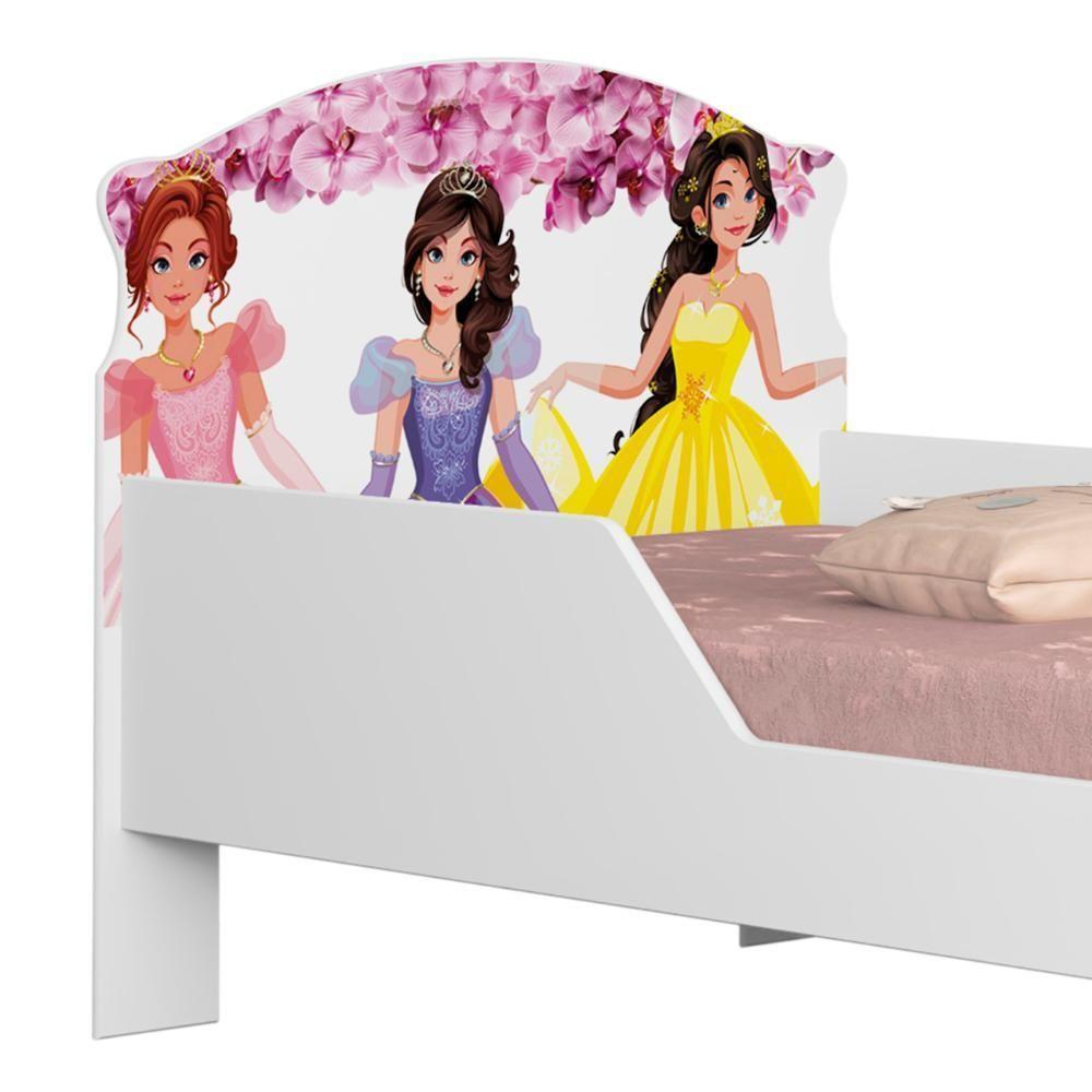 Mini Cama Infantil 148x68cm Proteção Lateral Princesa Rosa Z53 - Mpozenato - 5