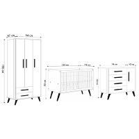 Quarto Infantil 3 Peças Com Berço Q Encanto Retrô Rosa - Qmovi