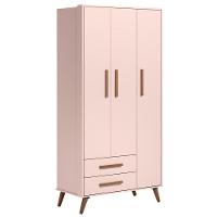 Quarto Infantil 3 Peças Com Berço Q Encanto Retrô Rosa - Qmovi - 7