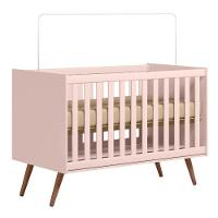 Quarto Infantil 3 Peças Com Berço Q Encanto Retrô Rosa - Qmovi - 8