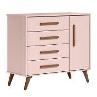 Quarto Infantil 3 Peças Com Berço Q Encanto Retrô Rosa - Qmovi - 9