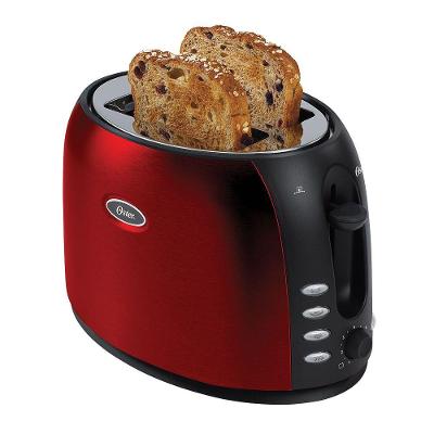 Torradeira para 2 Fatias com 7 Níveis de Temperatura 800W 220V Aço Inox Vermelho Oster