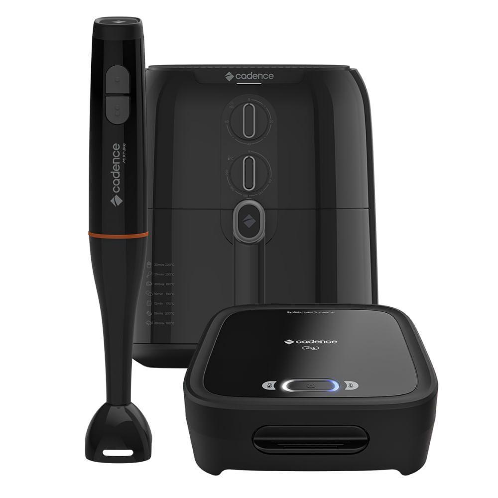 Kit Trio Black Cadence - Sanduicheira Click Fritadeira 4L Mixer 110V - 1