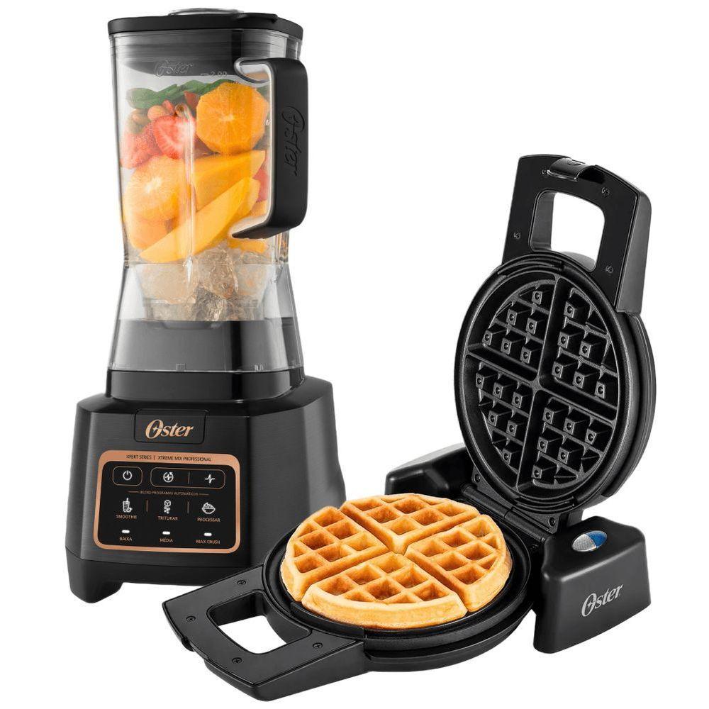 Kit Liquidificador Xtreme Mix E Máquina De Waffle Oster 220V - 1