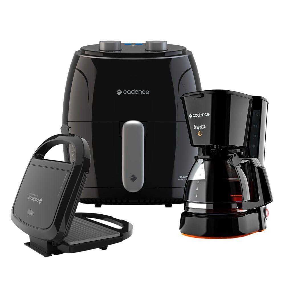 Kit Super Cook Cadence Fritadeira 3,8L Sanduicheira Cafeteira 110V - 1