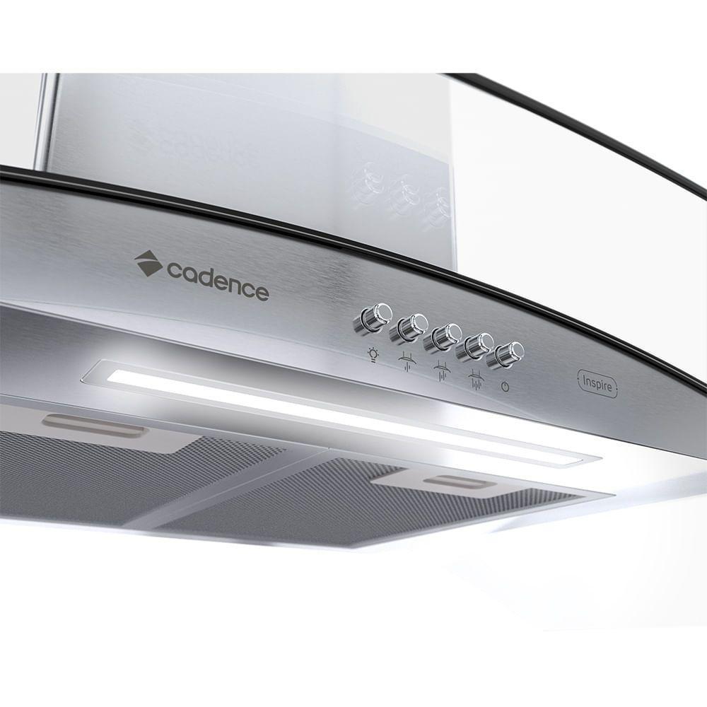 Coifa De Parede Cadence Inspire Vidro Curvo 90cm 110V - 4