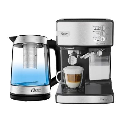 Kit Cafeteira Espresso Nova Primalatte e Chaleira Elétrica Oster Inox 1,5L 110V