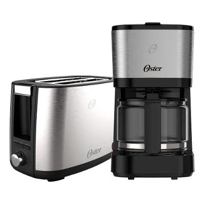 Kit Inox Cafeteira Compacta 0,75L E Torradeira Simple Life Oster 110V