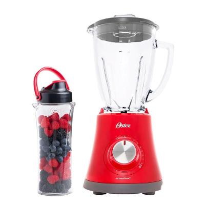 Kit Liquidificador Oster Super Chef 750W 1 e 25L com Jarra Blend N Go 8 Velocidades Vermelho 220V