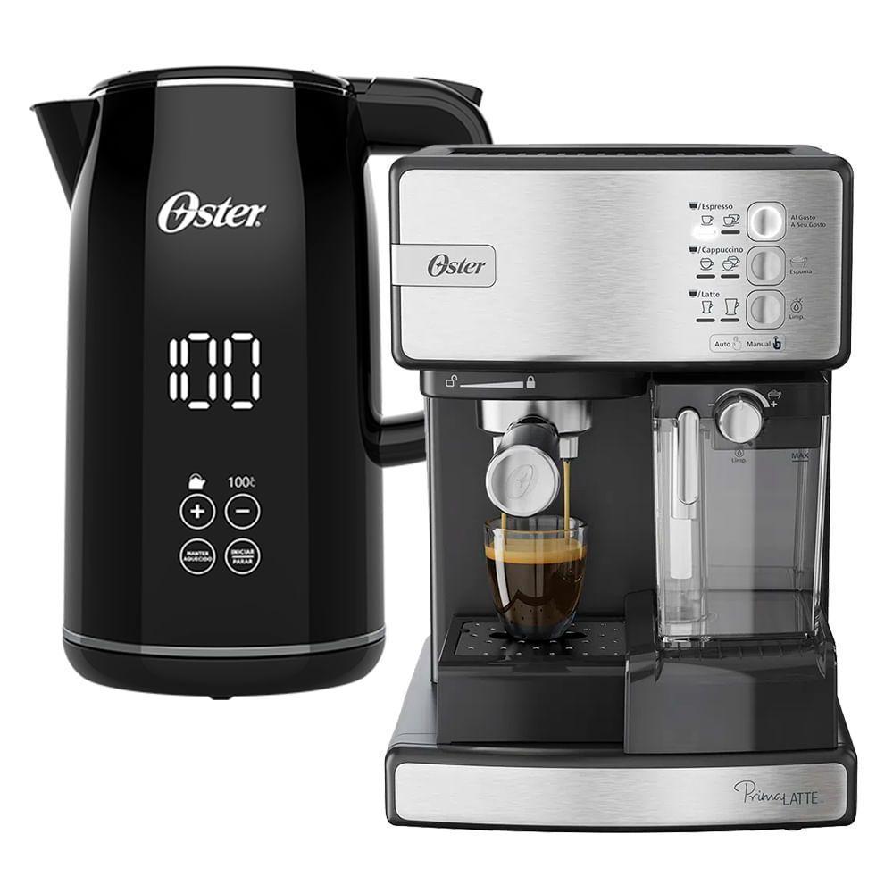 Kit Cafeteira Espresso Nova Primalatte E Chaleira Digital Black 1,7L Oster 110V - 1